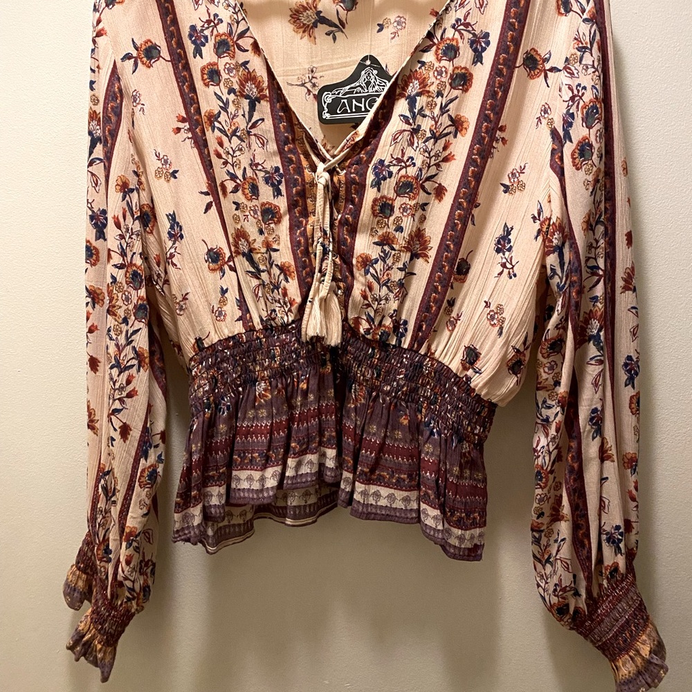 Boho Peasant Sleeves Blouse